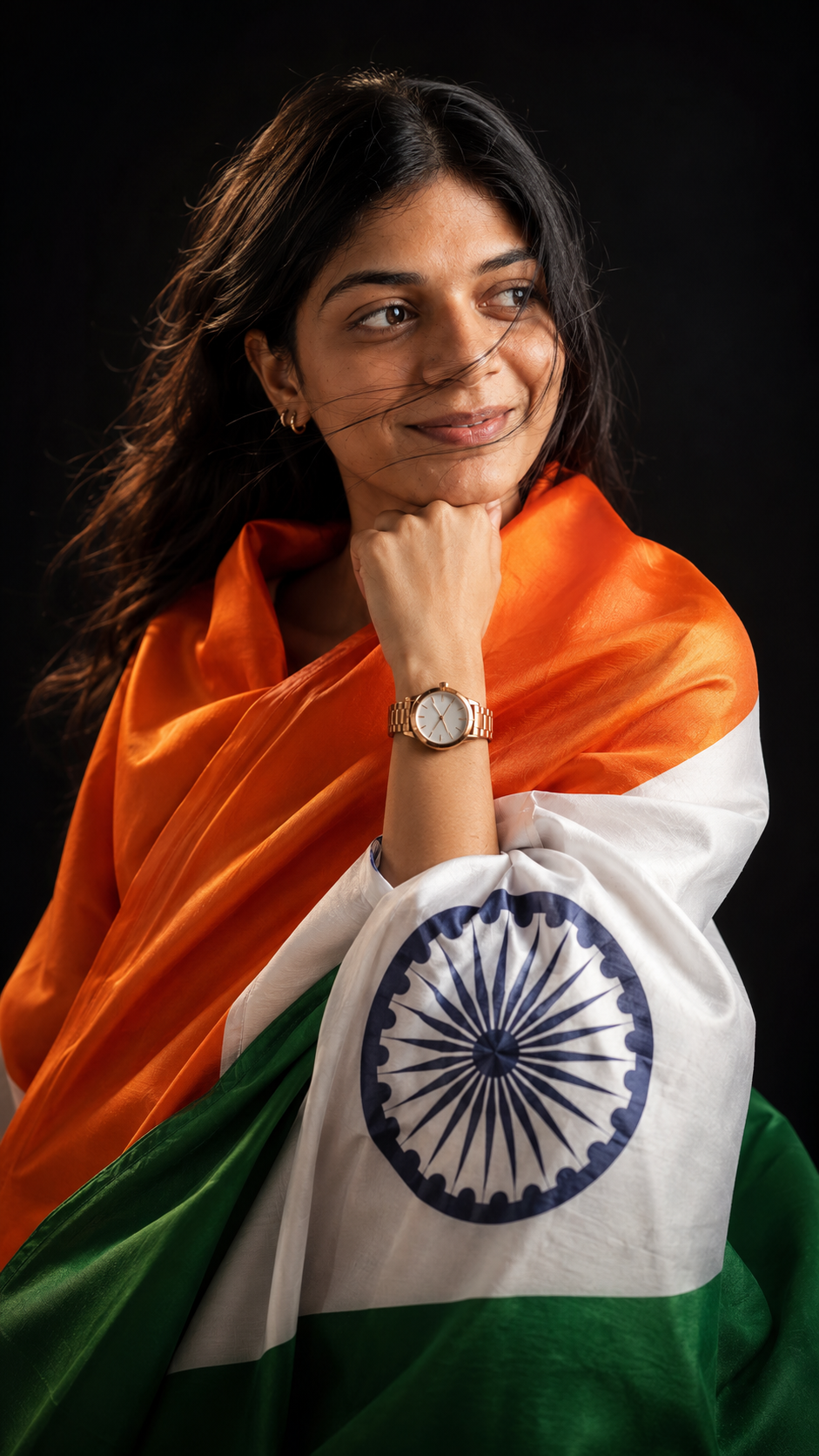 Portrait in the Indian Flag 15 August
