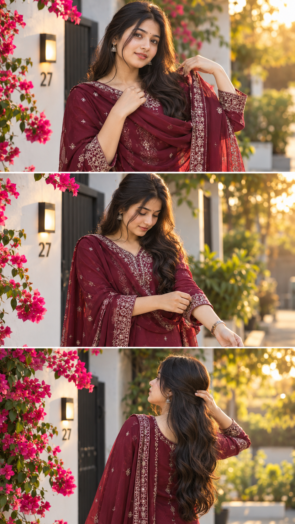 Golden Hour Maroon Elegance at 27