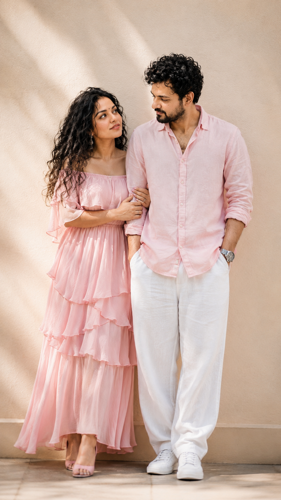 Tender moments in soft pastel light Couple