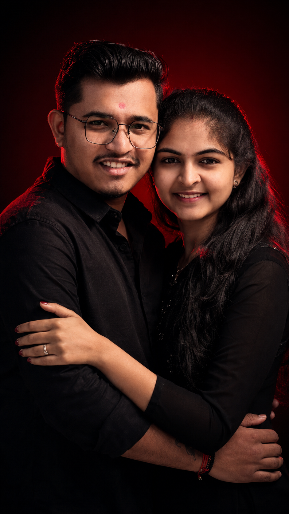 Romantic portrait in dramatic lighting
