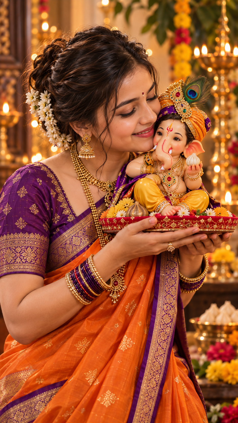 Festive Ganesha Embrace