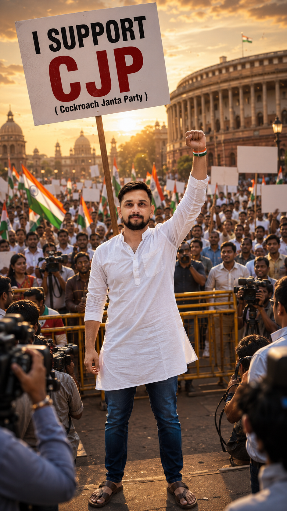 Support for CJP at sunset rally