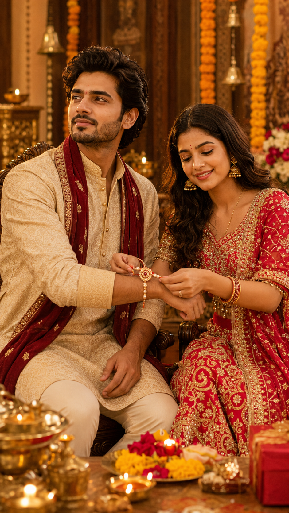 Raksha Bandhan Ritual in Golden Glow