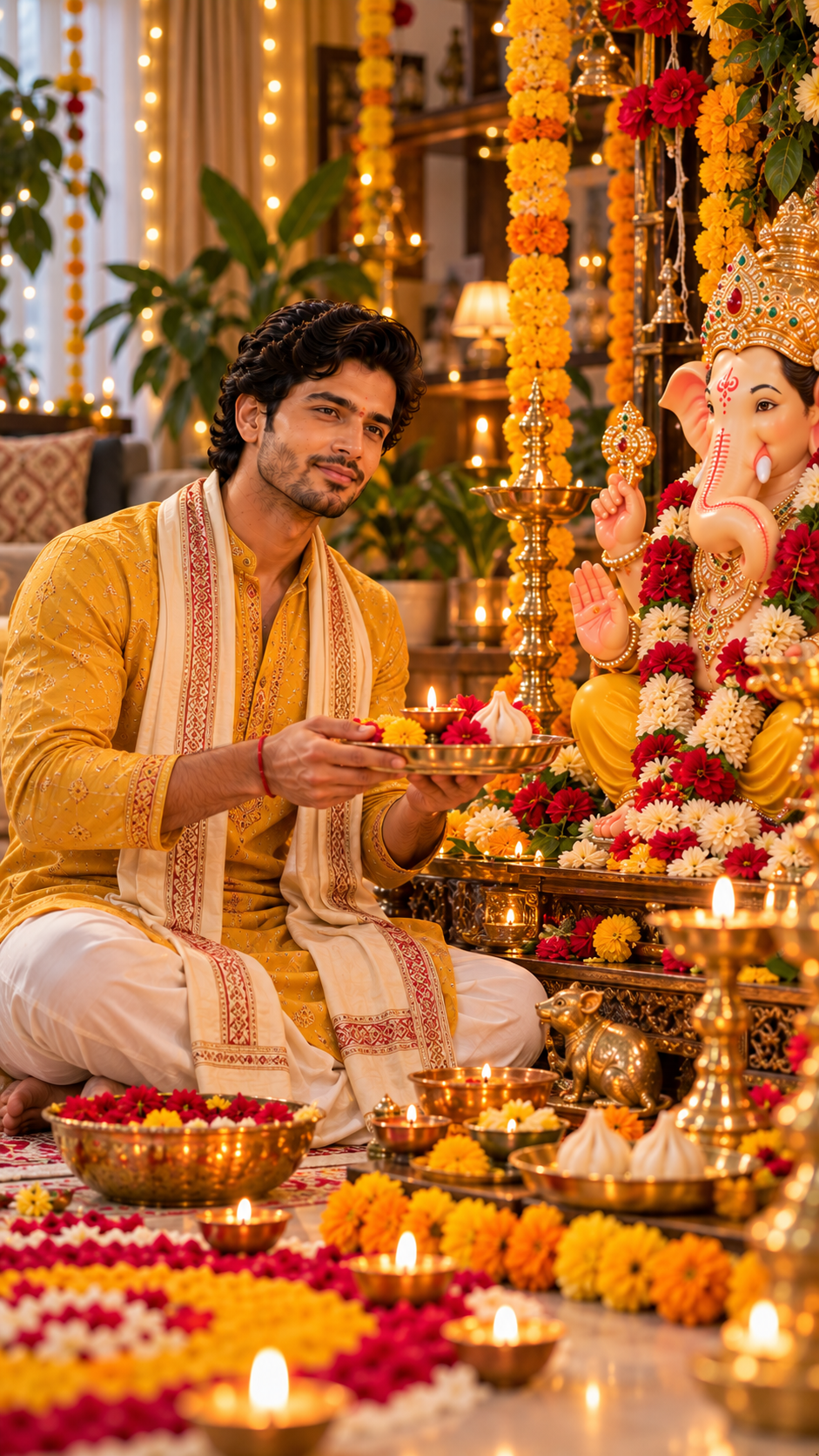 Festive Ganesh Puja Ceremony