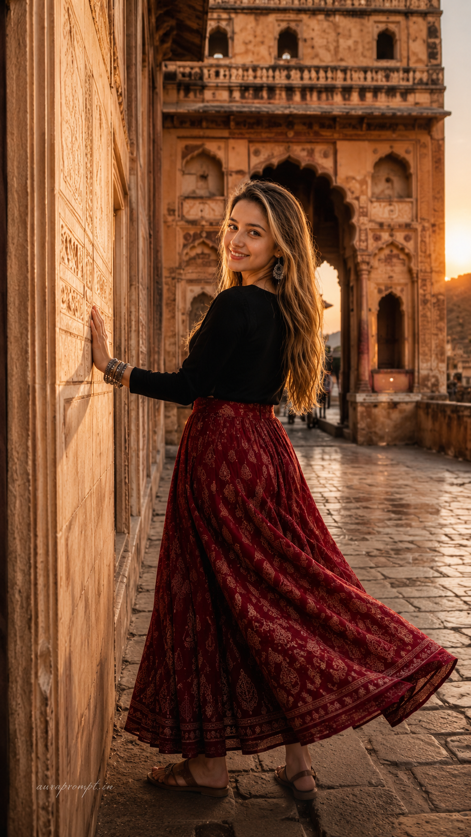 Golden hour at the fort gate
