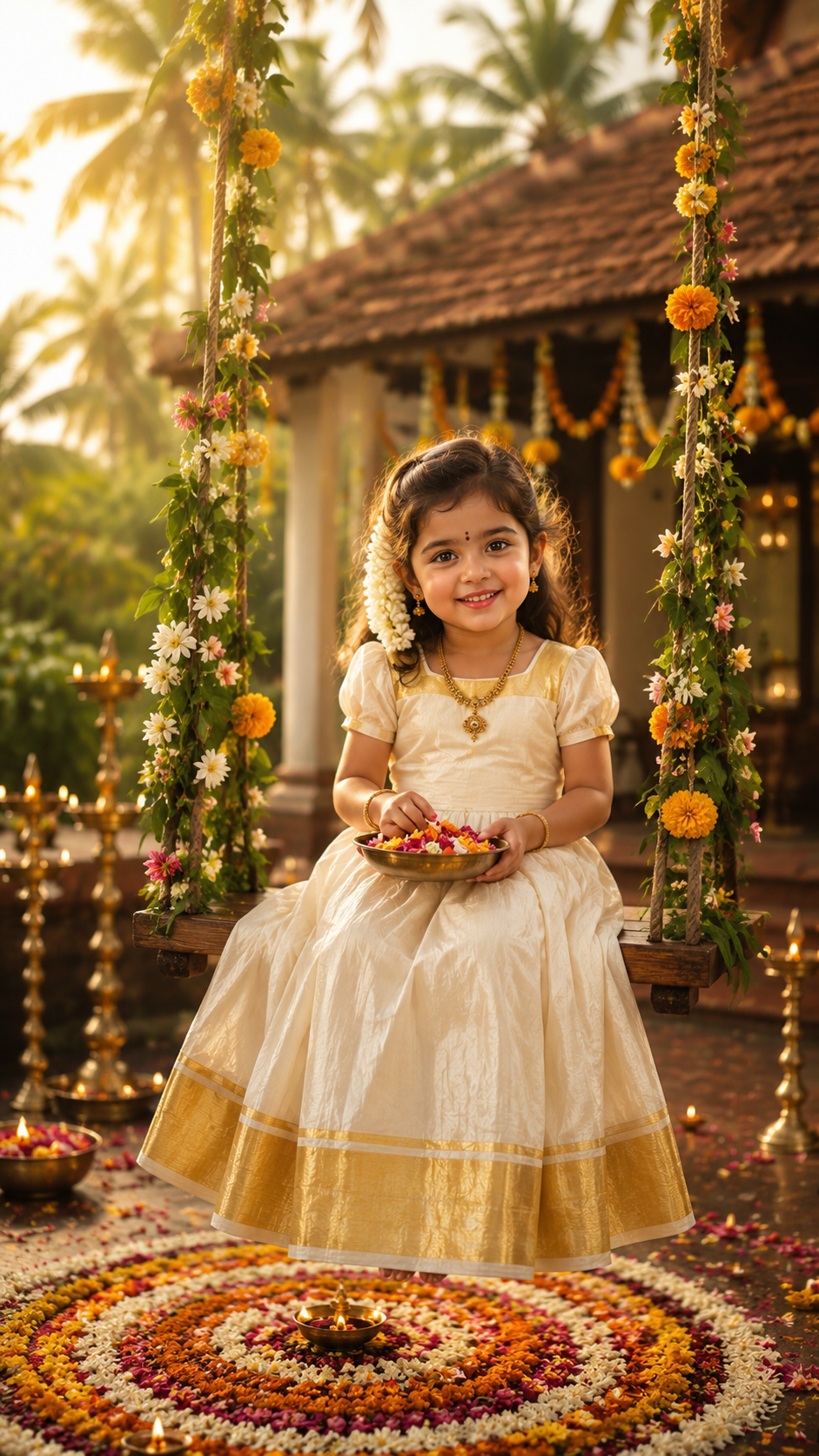 Swing and Flowers