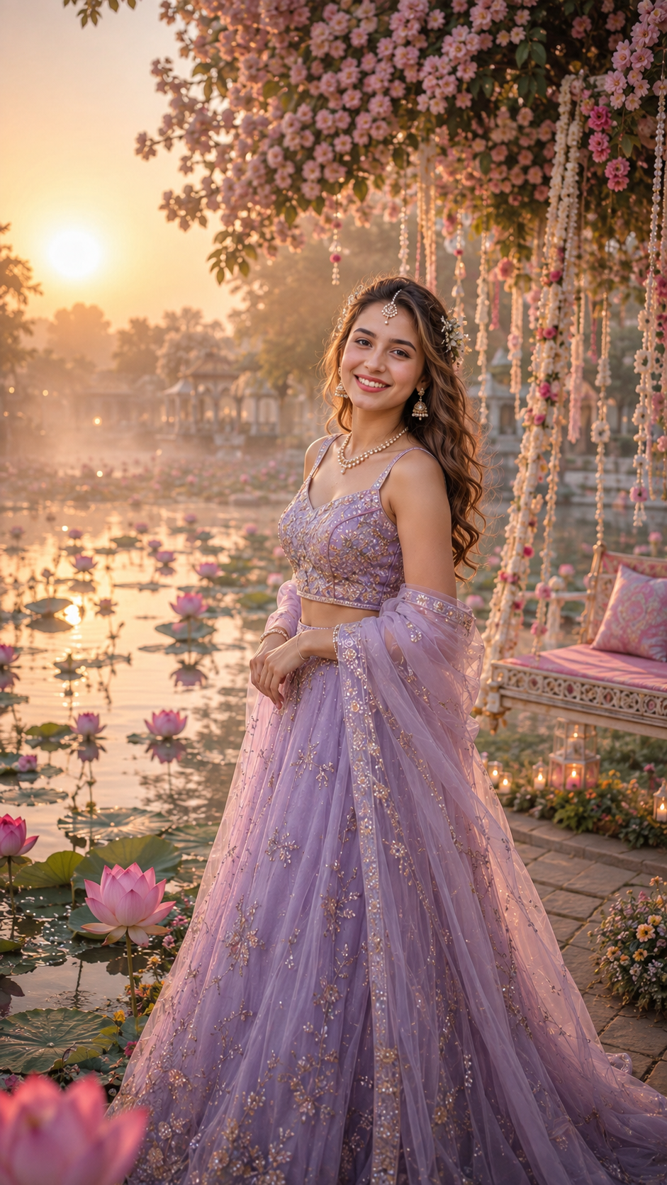 Radha Beside Lotus Pond