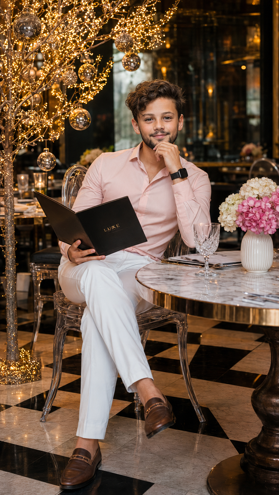 Elegant dining in festive ambiance