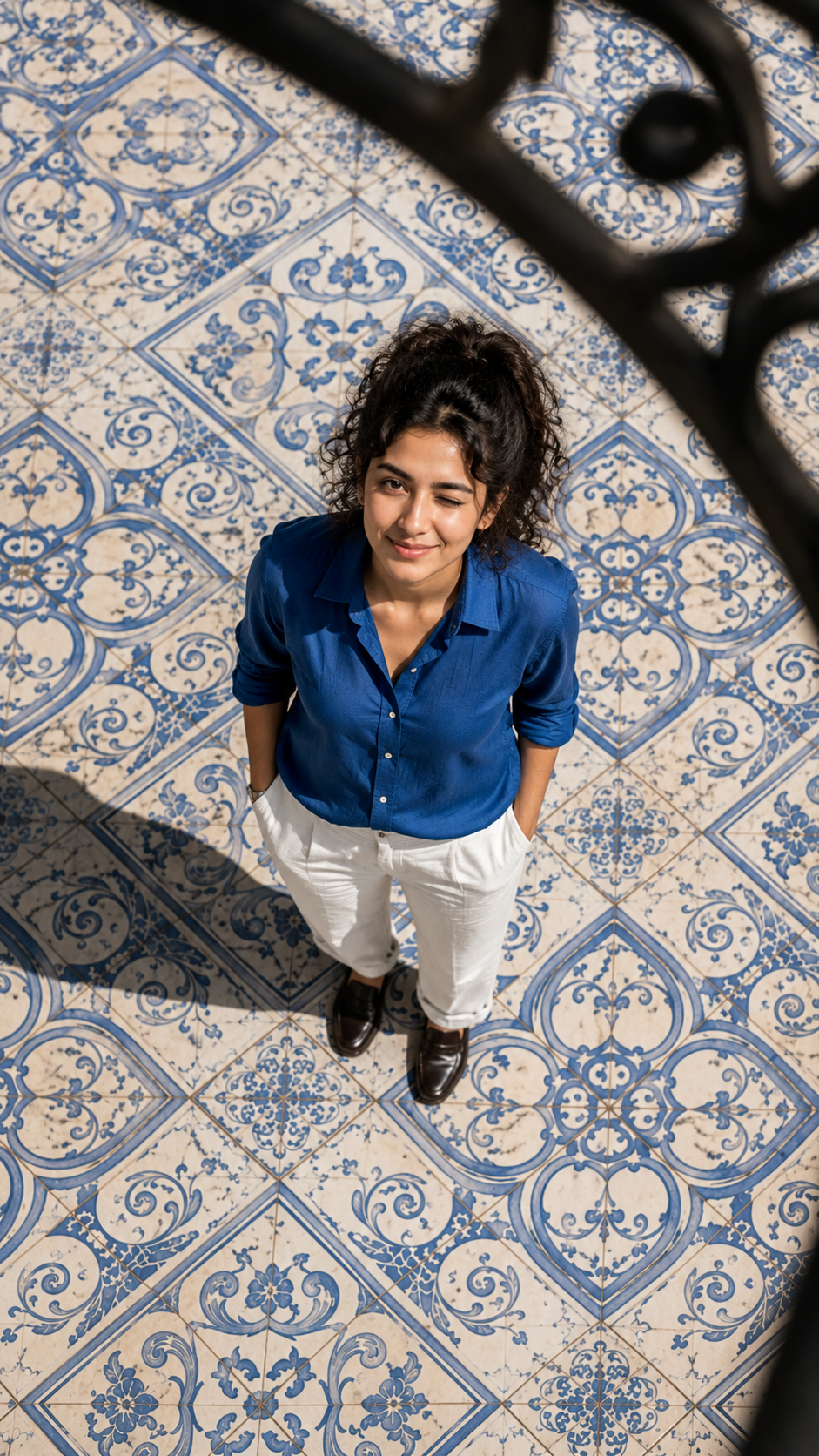 Blue Tile Wink