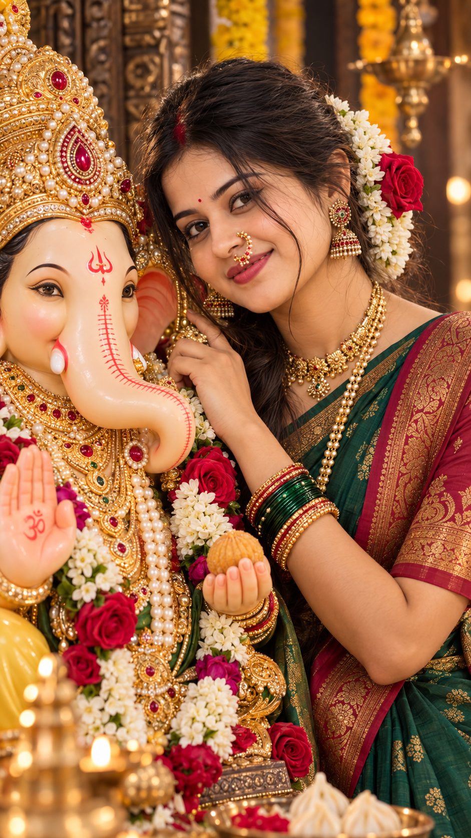 Devotional Portrait with Ganesha