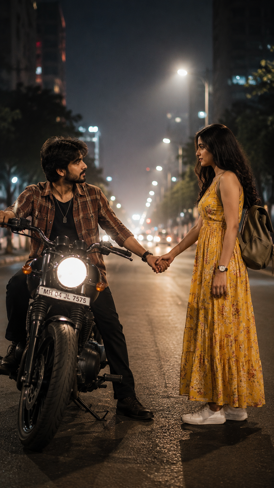 Romantic Couple evening on a city street