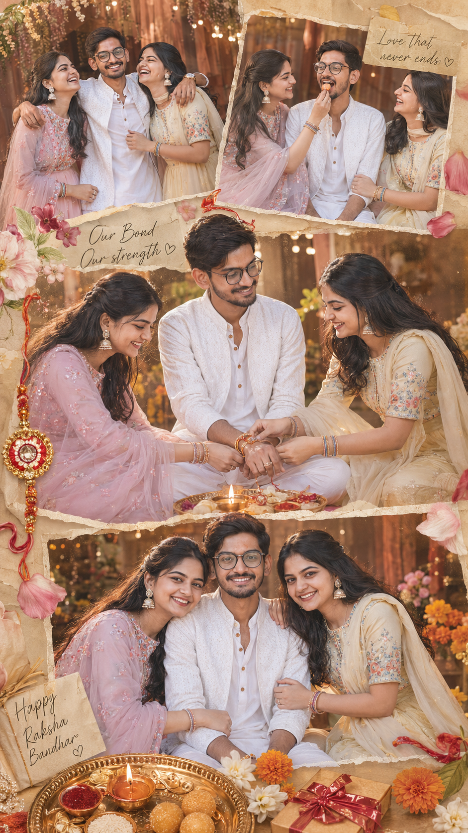 two Indian sisters and one brother