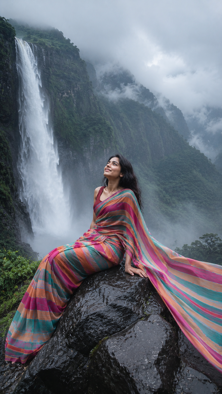 Serenity by the waterfall