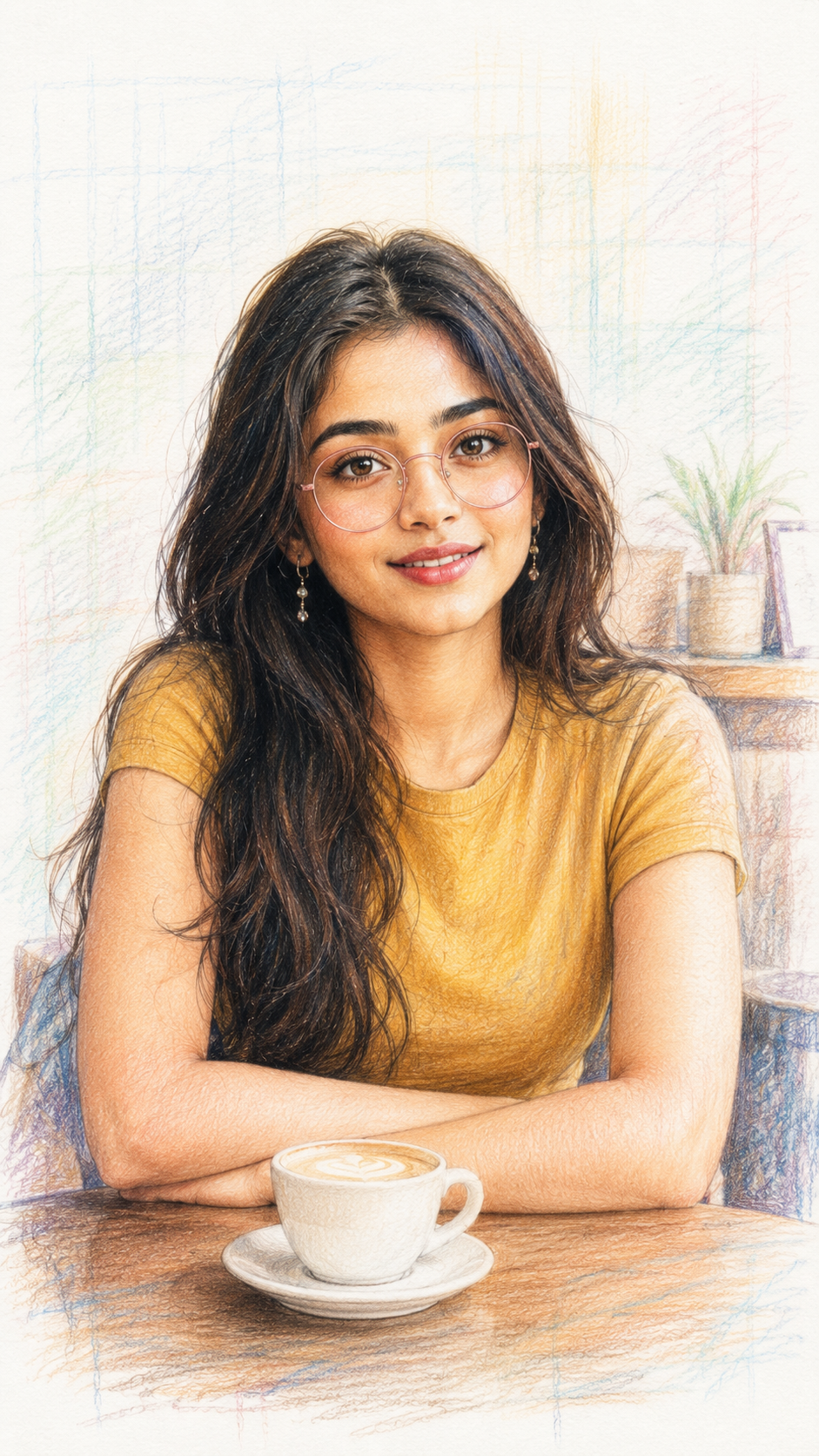 Warm smile in a cozy café