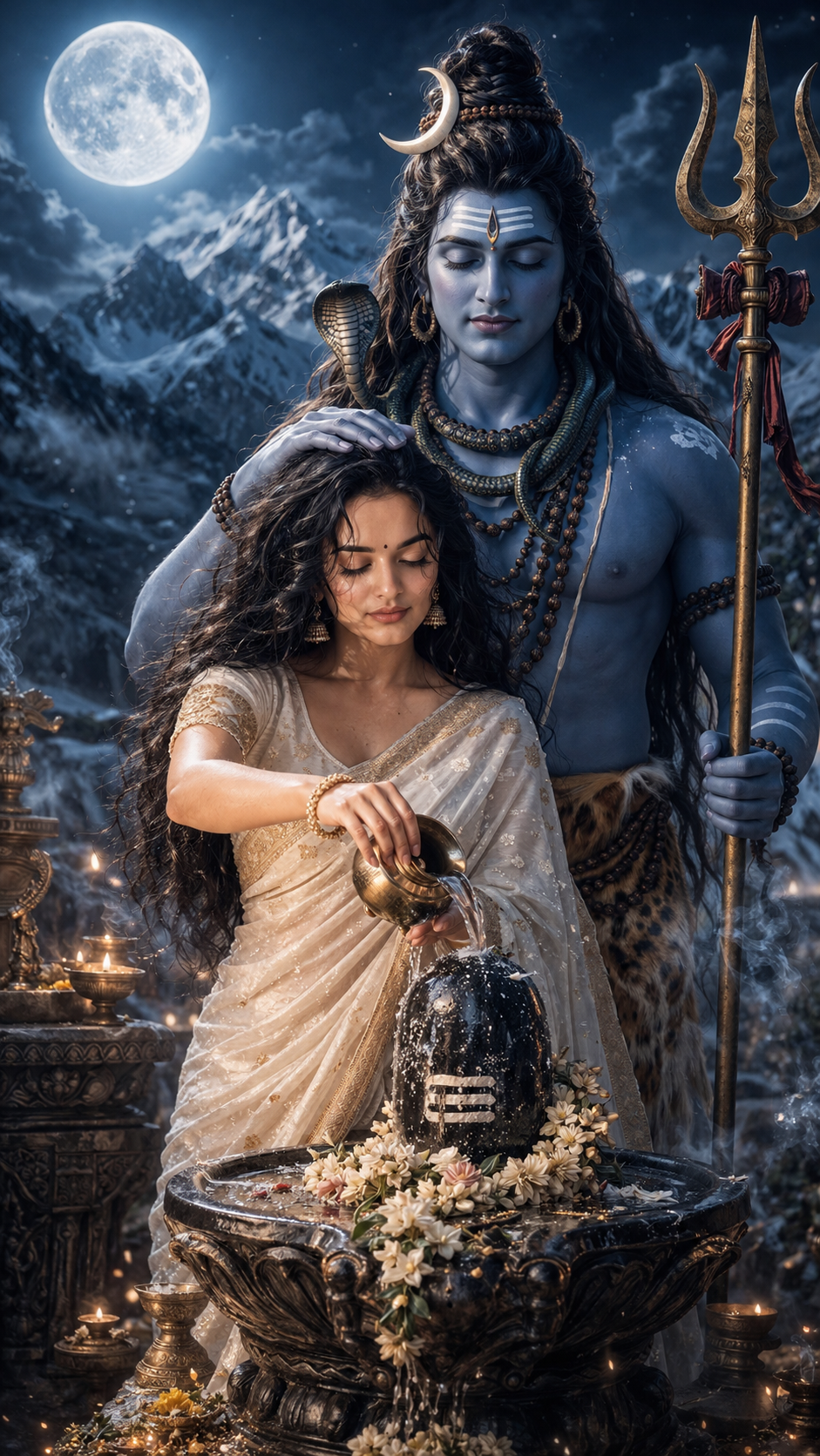 Divine ritual under the full moon