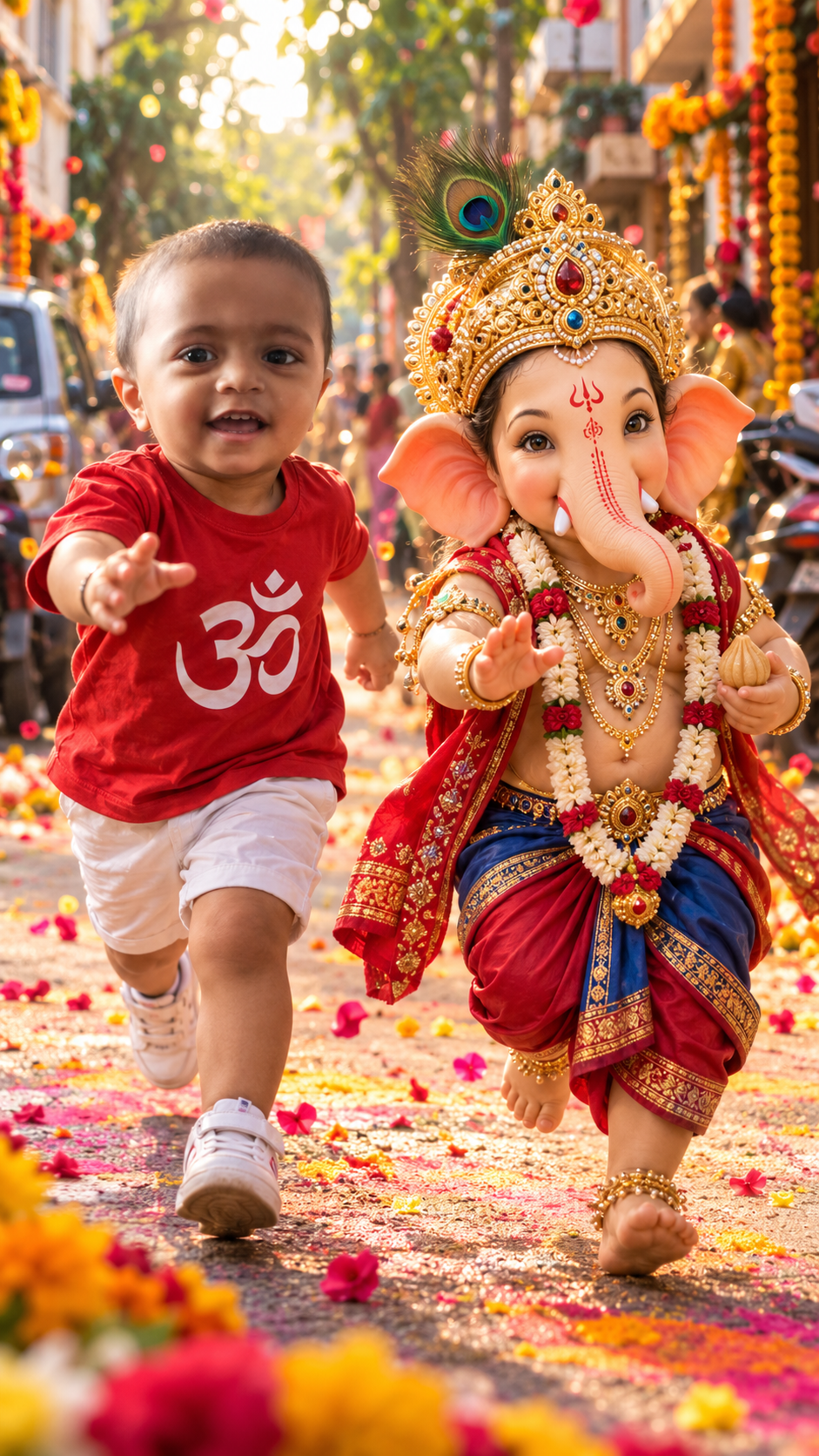 Joyful Ganesh Chaturthi Street Celebration