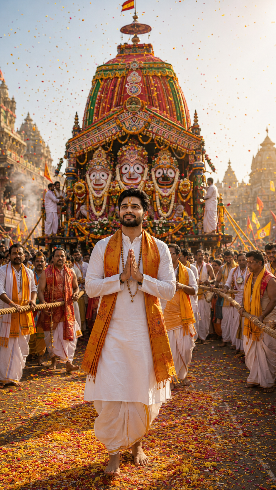 Religious procession celebrating Rathyatra Man
