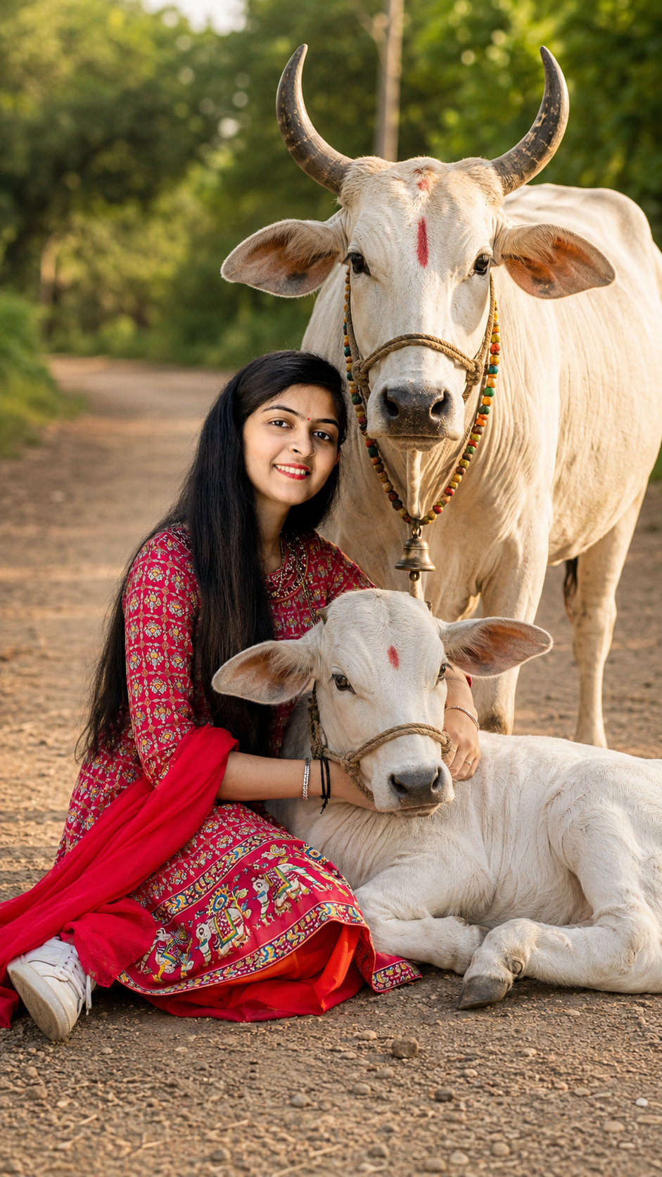 गांव की राह पर मुस्कान और प्यार