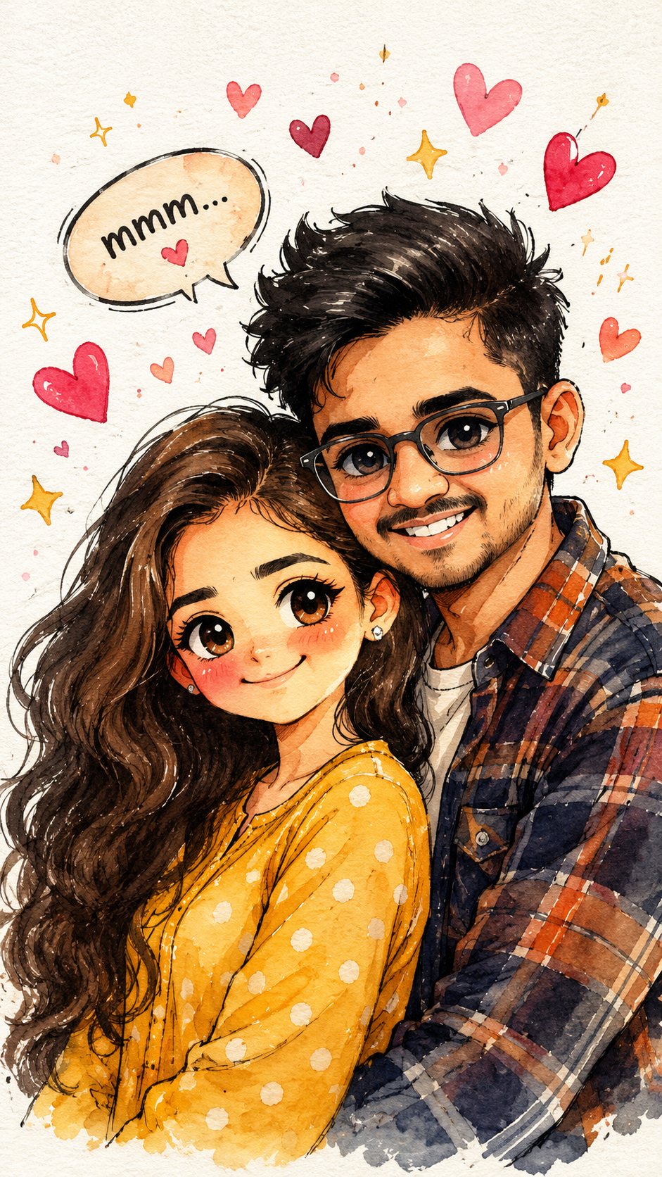 cartoon couple portrait