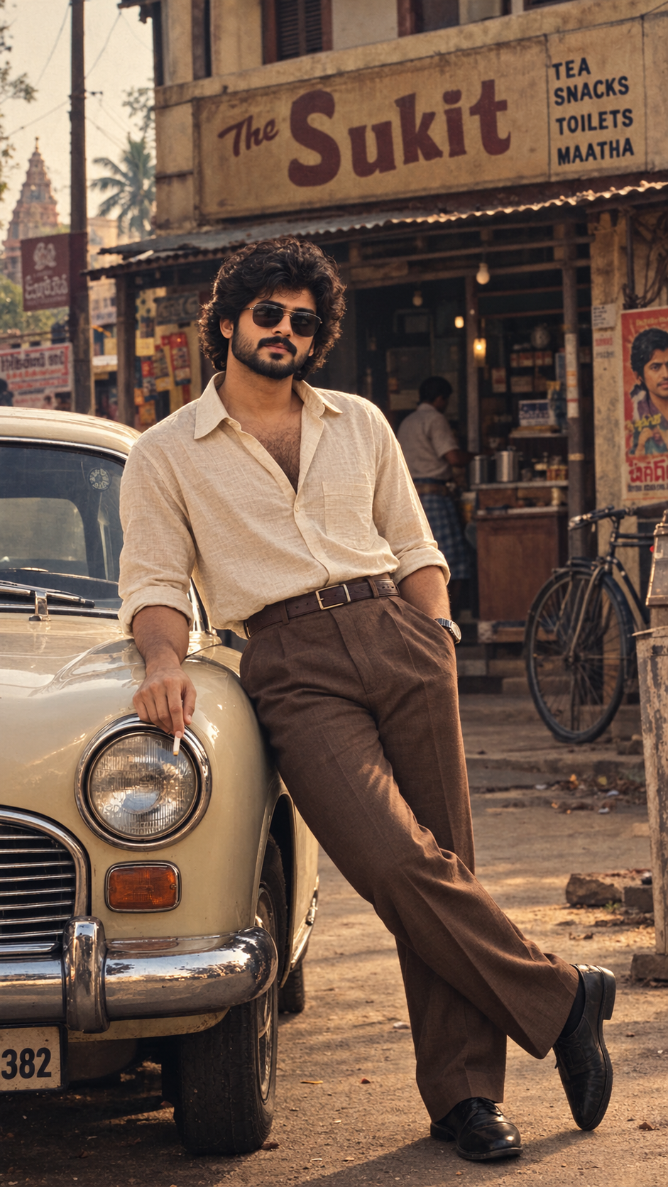 Retro Tea Stall Street Portrait