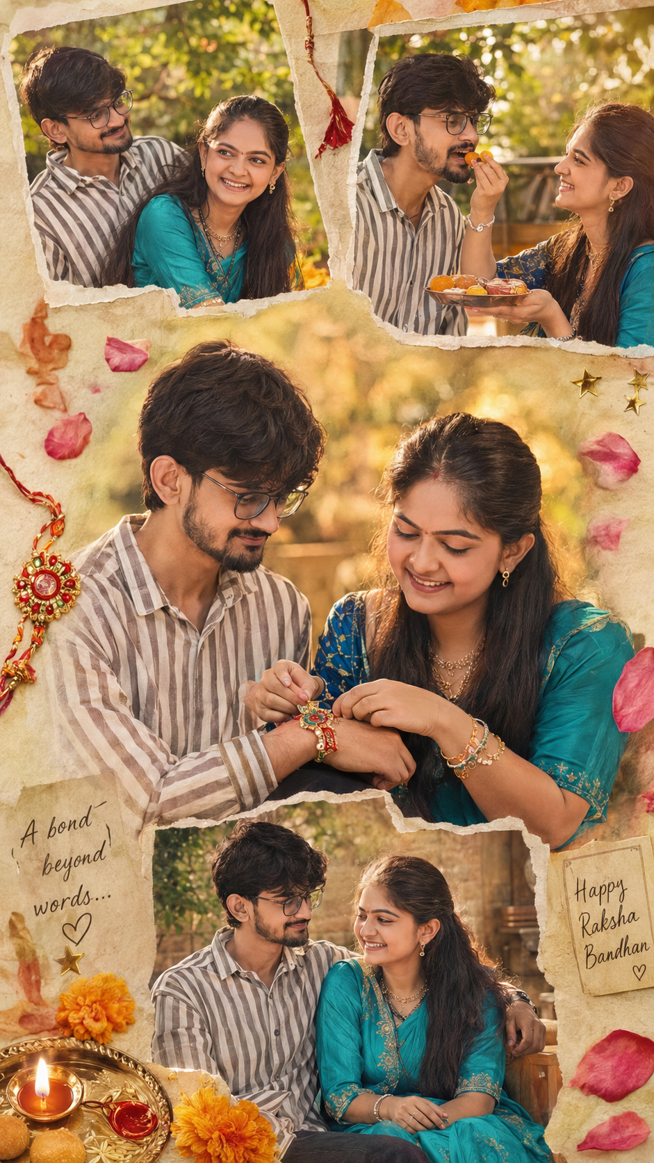 Raksha Bandhan Sister–Brother Collage