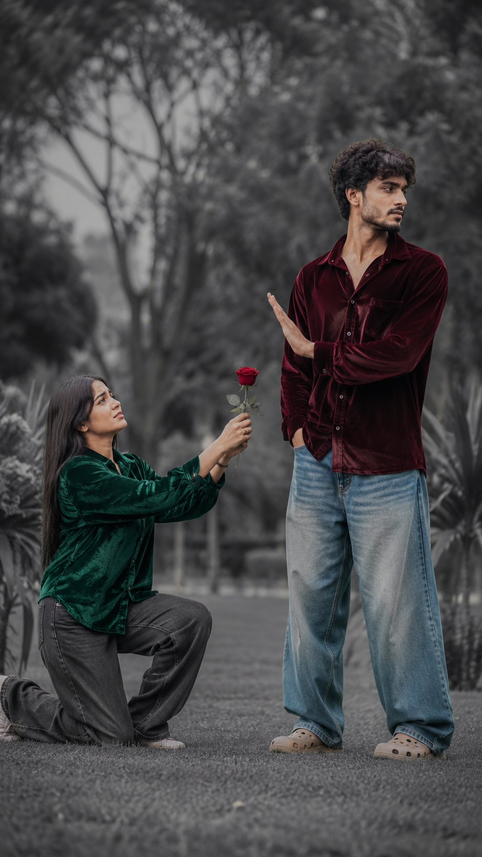 Rejected love in a garden