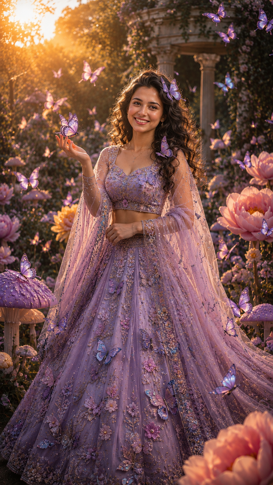 Butterfly Garden Lehenga