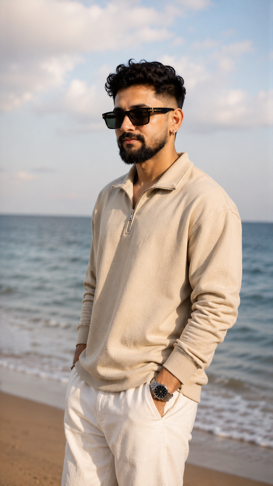 Contemplative Coastal Portrait