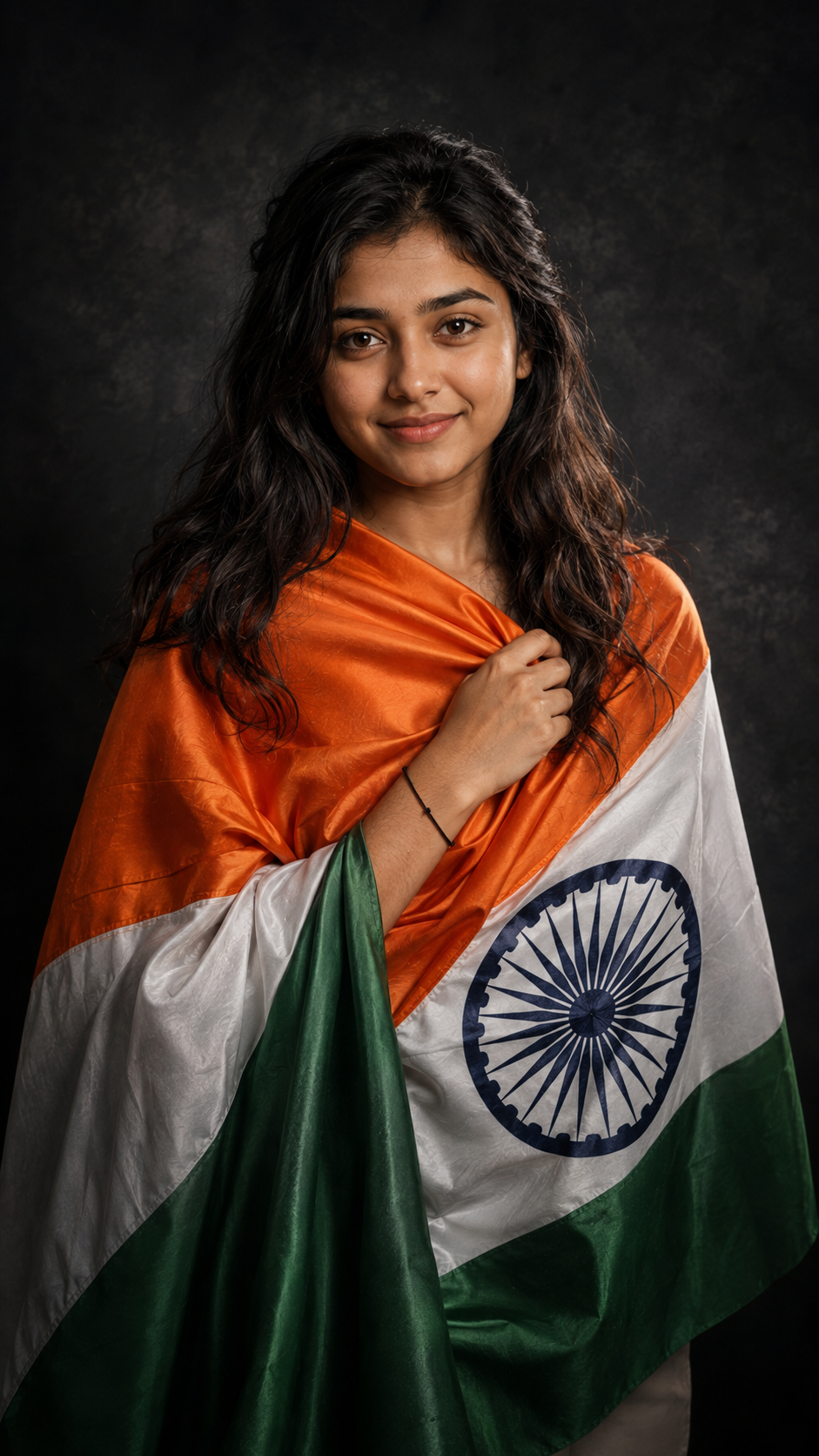 Girl with Indian Flag