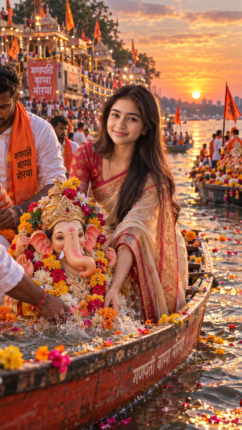 Bwooden boat Ganesh Visarjan